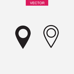 location icon vector, simple flat black illustration for web and app..eps