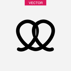 Pretzel vector icon. vector flat black simple illustration for web and app..eps