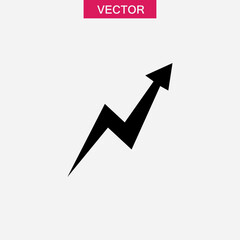 Zig-Zag up arrow icon, grow up arrow icon vector flat simple illustration for web and app..eps