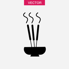 Burning aromatic incense sticks vector icon. vector simple illustration..eps