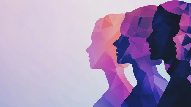 Abstract Side Profiles of Women for Women’s History Month