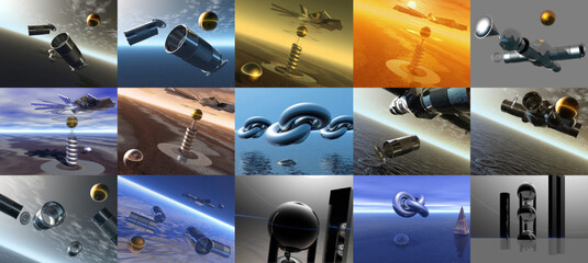 Beispiele früher 3D-Illustrationen - Science Fiction - kein KI © P.S.DES!GN