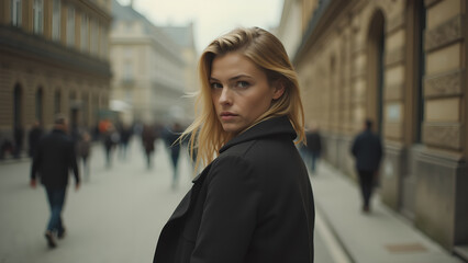 Fototapeta premium Standing with One Hand on a Hat