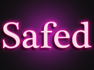 Pink glowing Neon light text effect of Hindi word Safed.	