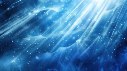 Abstract blue background with some smooth lines in it and some sparkles