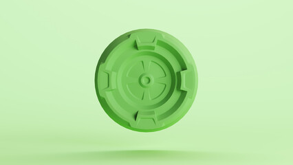 Green bionic shapes technology design element neutral monochrome soft pale light mint pastel green tones background 3d illustration render