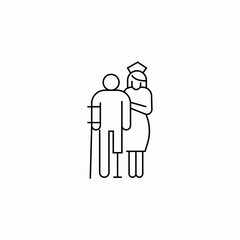 helping and caring for elderly people icon sign vector