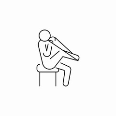 man practicing yoga sketch icon sign vector