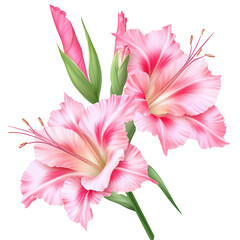 Fototapeta premium Beautiful Gladiolus Flowers in Soft Pink Shades