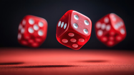 Red Dice in Motion.