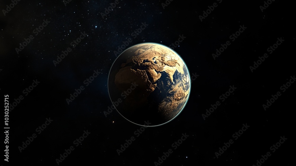 Wall mural an image depicting a planet in outer space.