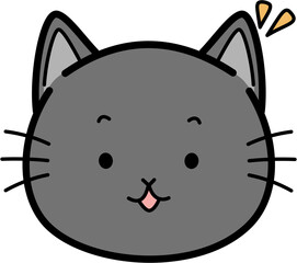 Cute gray cat amazed