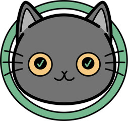 Cute gray cat correct