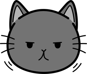 Cute gray cat bored
