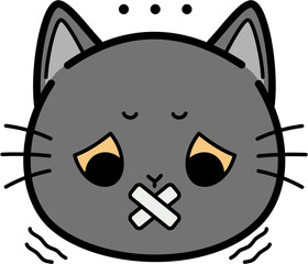 Cute gray cat Not speaking