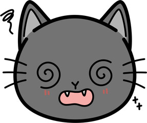 Cute gray cat dizzy