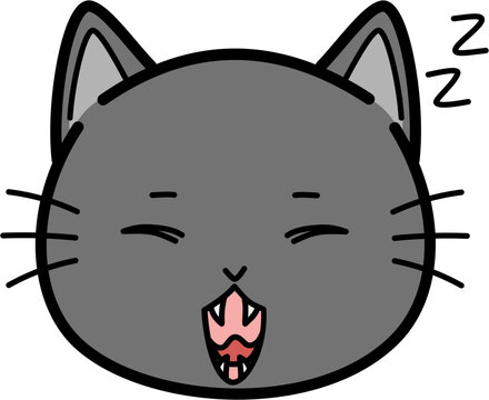 recommend clip art: Cute gray cat Yawn