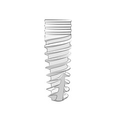 Dental implant on a white background, sketch