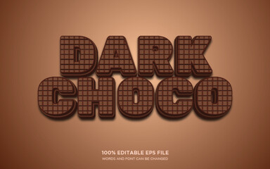Dark Chocolate 3D editable text style effect	