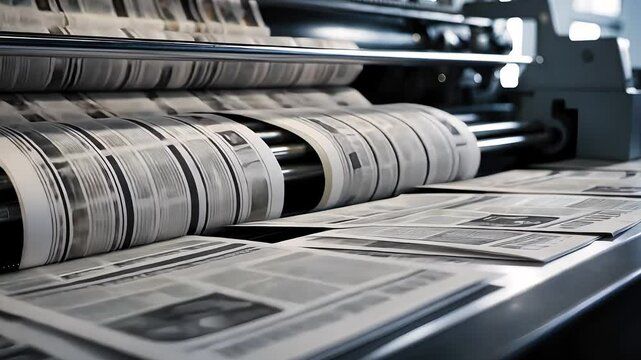 High-Speed Newspaper Printing Press in Production