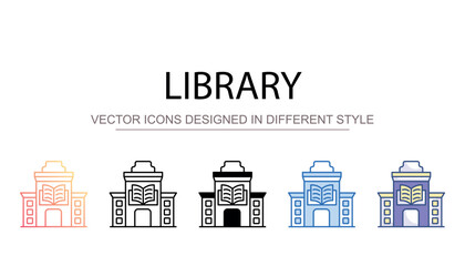 Fototapeta premium Library icon design with white background stock illustration