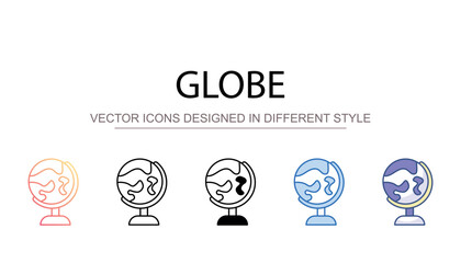 Globe icon design with white background stock illustration
