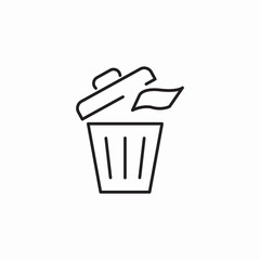 rcycle bin trush icon sign vector