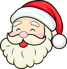 Cute Santa Claus face cartoon style for christmas festival
