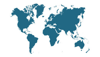 World map. Blue modern vector map. Silhouette map.