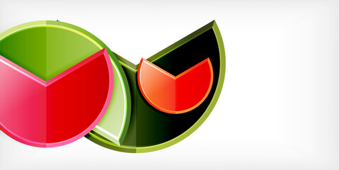 Glass reflective geometric round shapes background. Vector Illustration For Wallpaper, Banner, Background, Card, Book Illustration, landing page