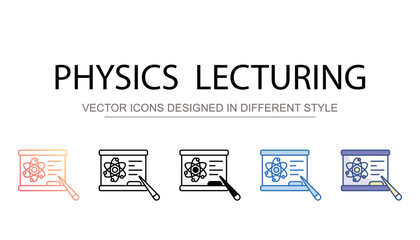 Obraz premium Physics Lecturing icon design with white background stock illustration
