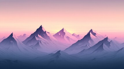 Fototapeta premium Mountain Silhouettes, Snow covered mountains