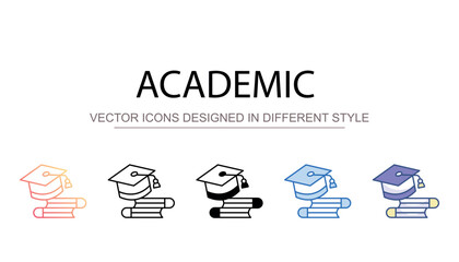 Academic icon design with white background stock illustration