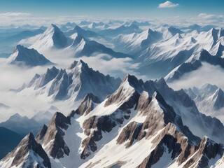 beautiful mountain landscape view with clear sky