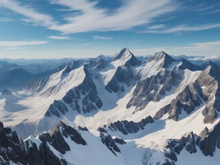 Fototapeta premium beautiful mountain landscape view with clear sky