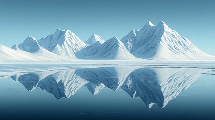 Fototapeta premium Glacial Serenity, Snow covered mountains