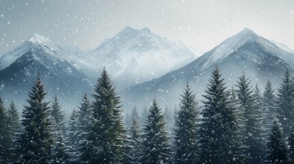 Fototapeta premium Silent Peaks, Snow covered mountains