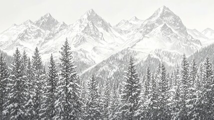 Fototapeta premium Silent Peaks, Snow covered mountains