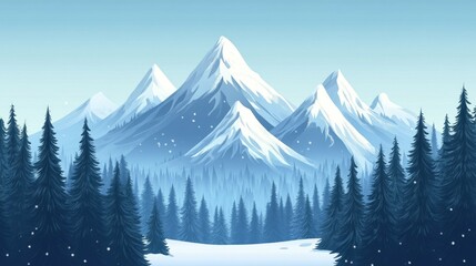 Fototapeta premium Silent Peaks, Snow covered mountains