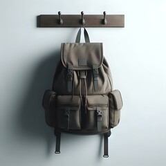 Backpack hanging on hanger