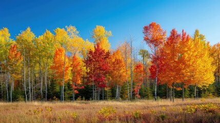 A Forest Bursting with Vibrant Colored Foliage