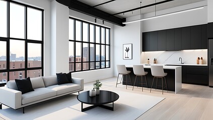 loft apartments feature modern sleek interiors architectural visuals often used real estate listings marketing materials online today