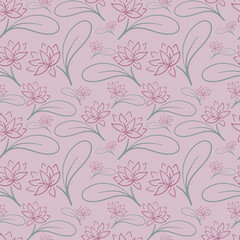 Lily flower field pattern for your design