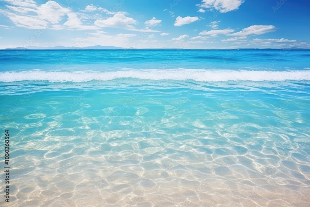 Wall mural Blue beach sea backgrounds.