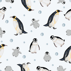 Pattern seamless Penguin.You can change the background color from the EPS file.