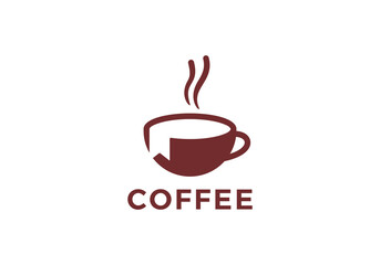 coffee cup logo. simple cafe drink vector design template