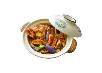 local cook live fresh catfish seafood fish chicken pork meat with spicy red dry chili curry sauce and vegetable rice asian Chinese banquet halal seafood steamboat cafe restaurant menu set combo crop