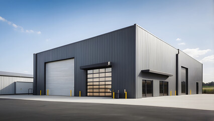 Fototapeta premium Modern Industrial Warehouse Building Exterior