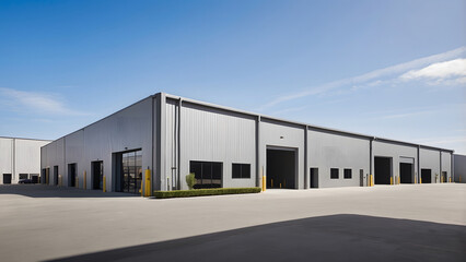 Fototapeta premium Modern Industrial Warehouse Building Exterior
