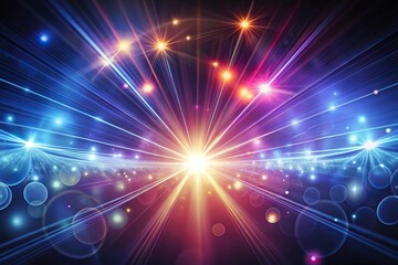 Fototapeta premium Low angle view of elegant abstract background with glowing laser lights